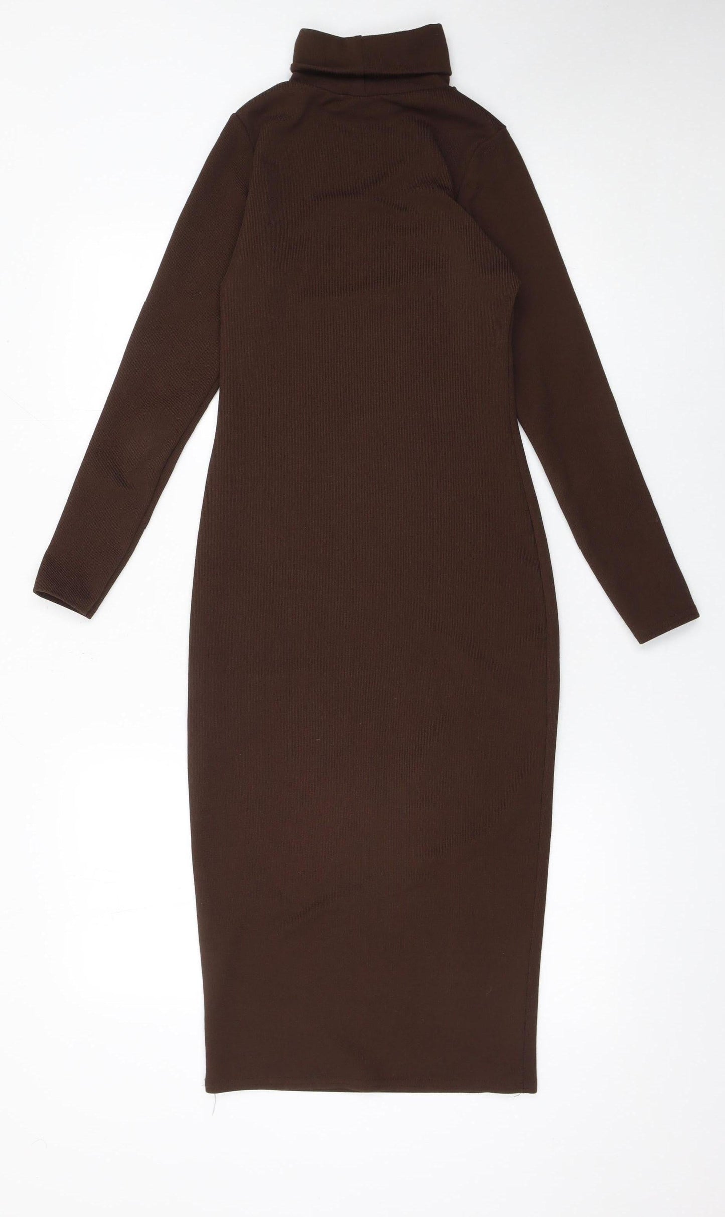 I Saw It First Women's Brown Bodycon Midi Roll Neck Dress Size 6