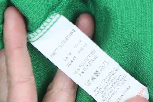 PrettyLittleThing Women Green Size 14 Single-Breasted Blazer