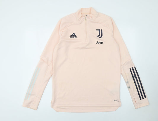 Adidas Men Beige Juventus 1/4 Zip Long Sleeve Training Top M
