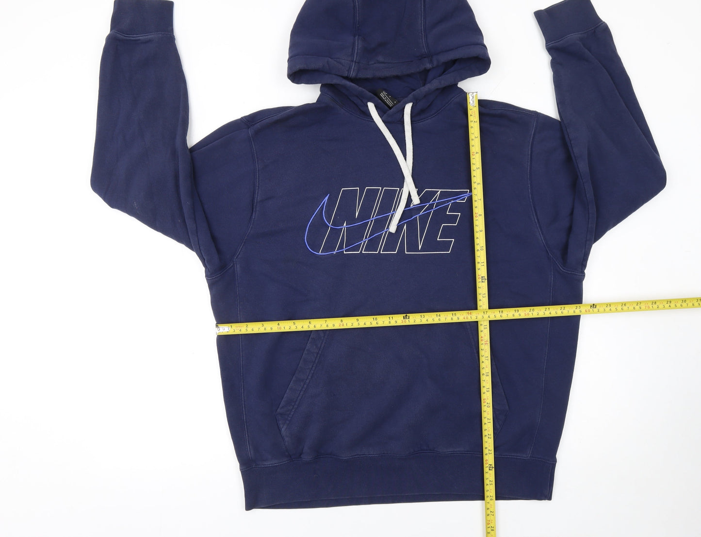 Mens UK L Regular Nike Blue Pullover Hoodie