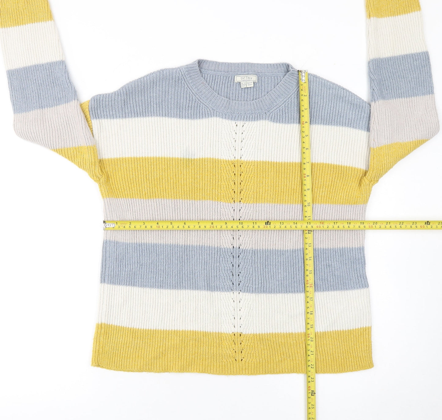 Womens UK 12 Regular Fat Face Multicoloured Pullover Cable-Knit