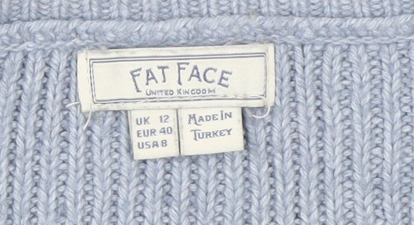 Womens UK 12 Regular Fat Face Multicoloured Pullover Cable-Knit