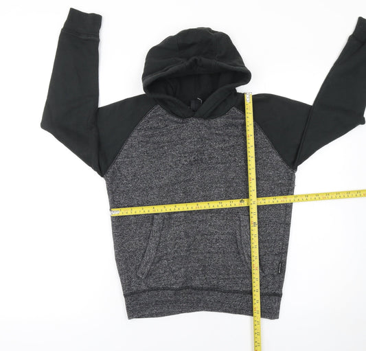 Bench Boys Grey Colourblock Hoodie 9-10 Years Pullover Fleece Sweatshirt