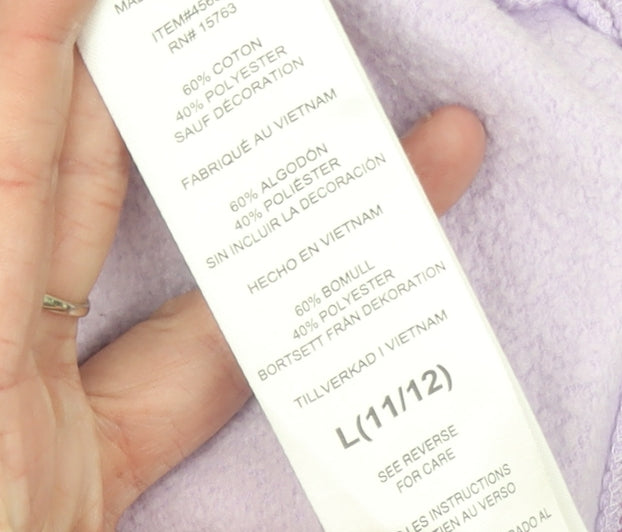 Champion Girls Purple Logo Pullover Sweatshirt L 11-12 Years