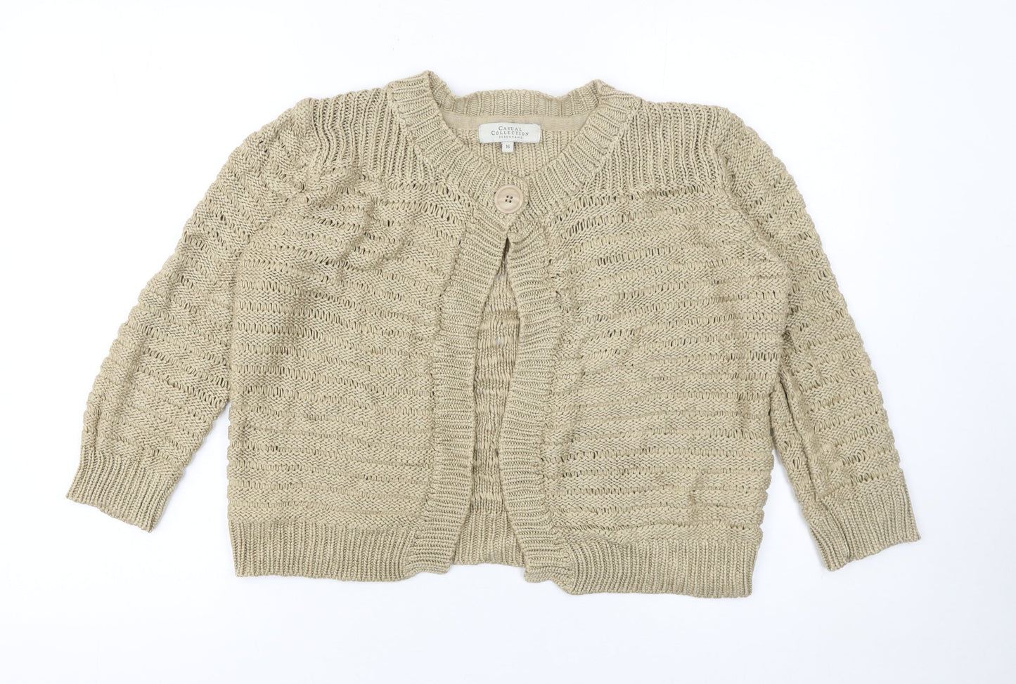 Debenhams Women’s Beige Open-Knit Cardigan Size 16
