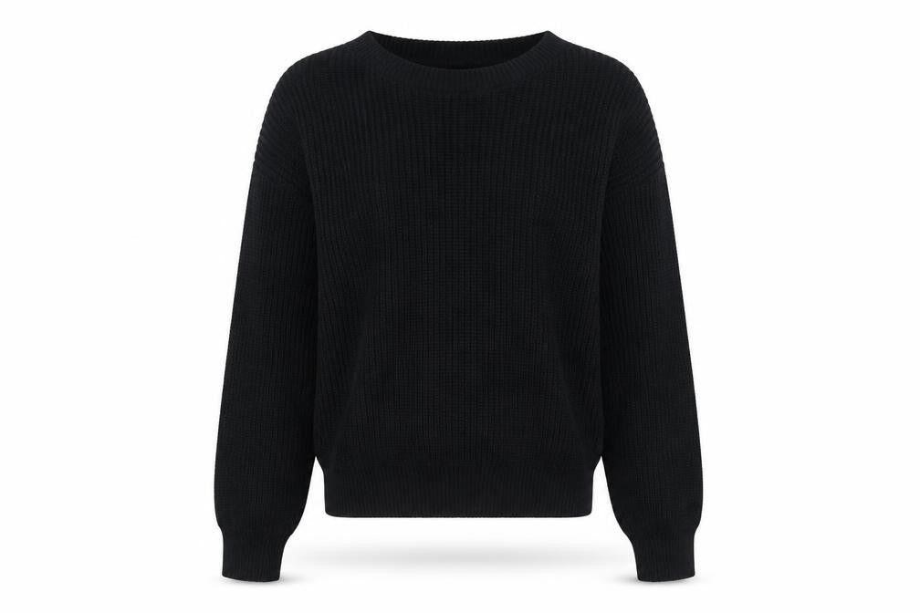 Boohoo Women Black Medium Chunky Knit Acrylic Jumper