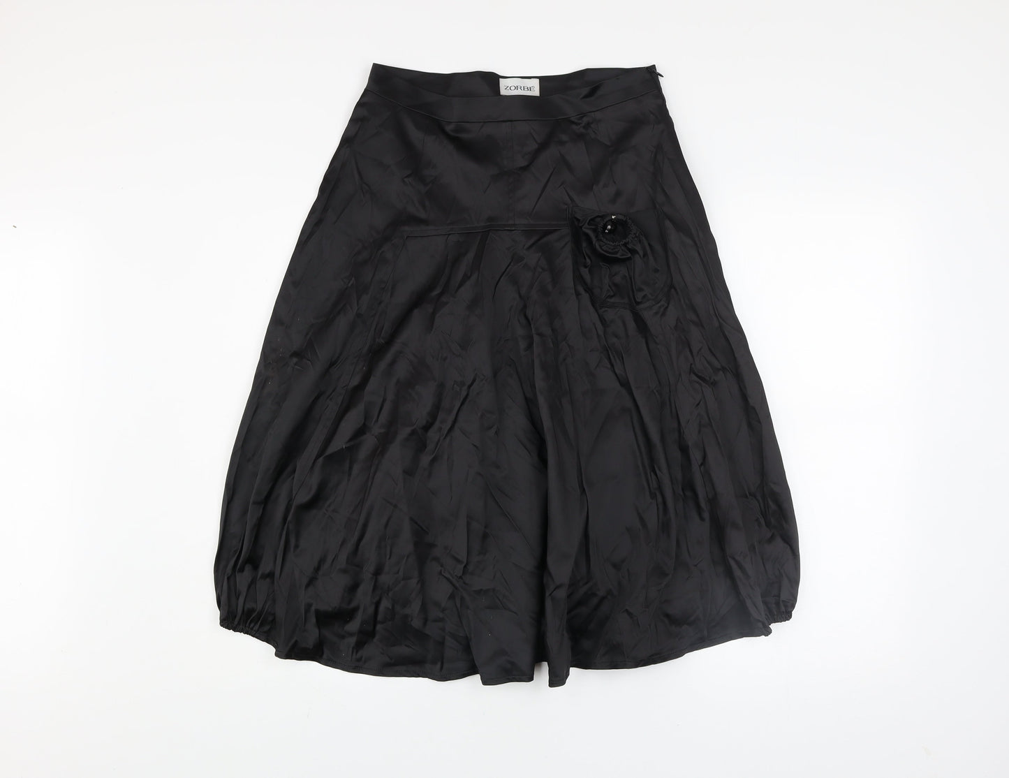 Zorbé Womens Black Size 8 Midi Bubble Hem Skirt Formal Party
