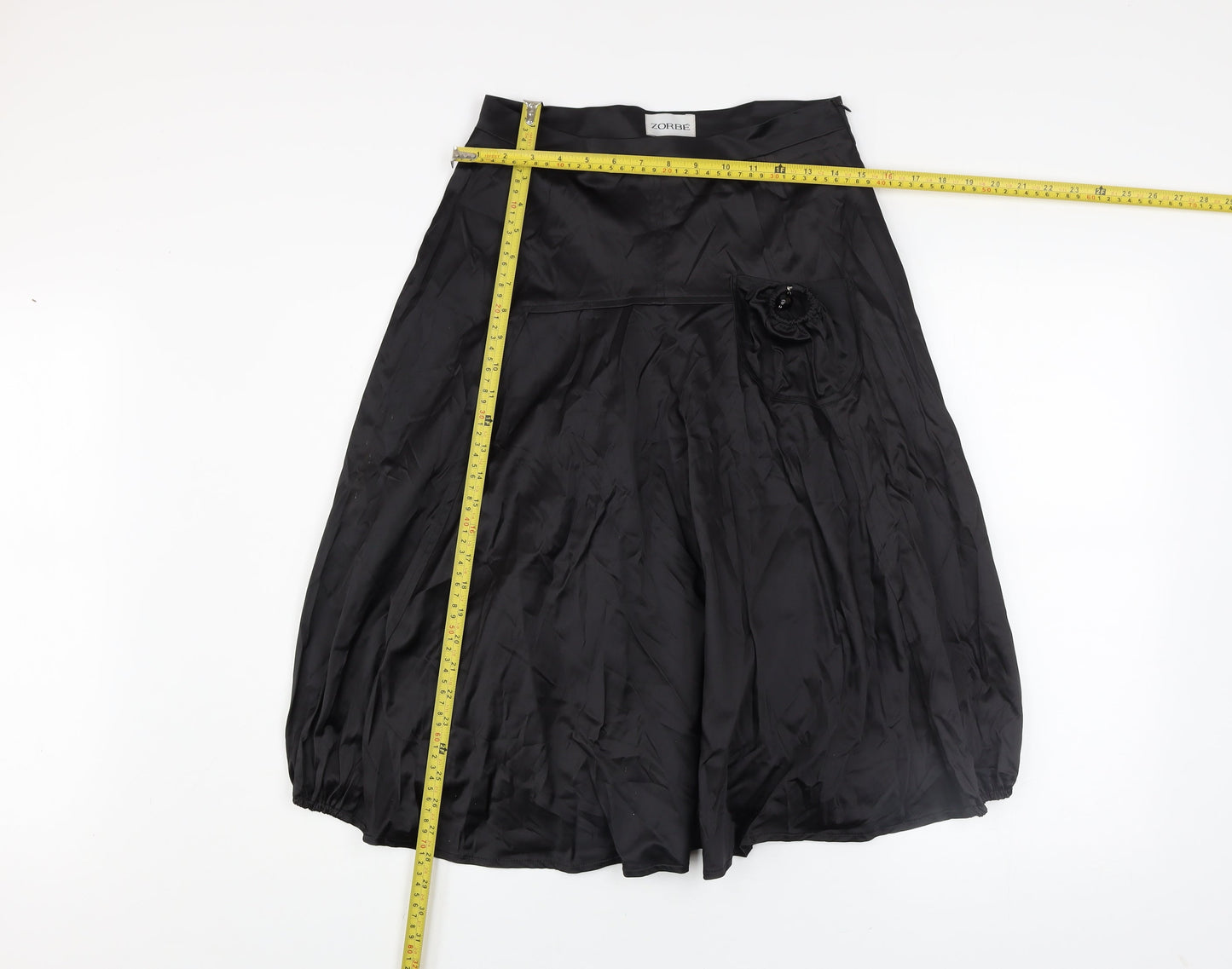Zorbé Womens Black Size 8 Midi Bubble Hem Skirt Formal Party