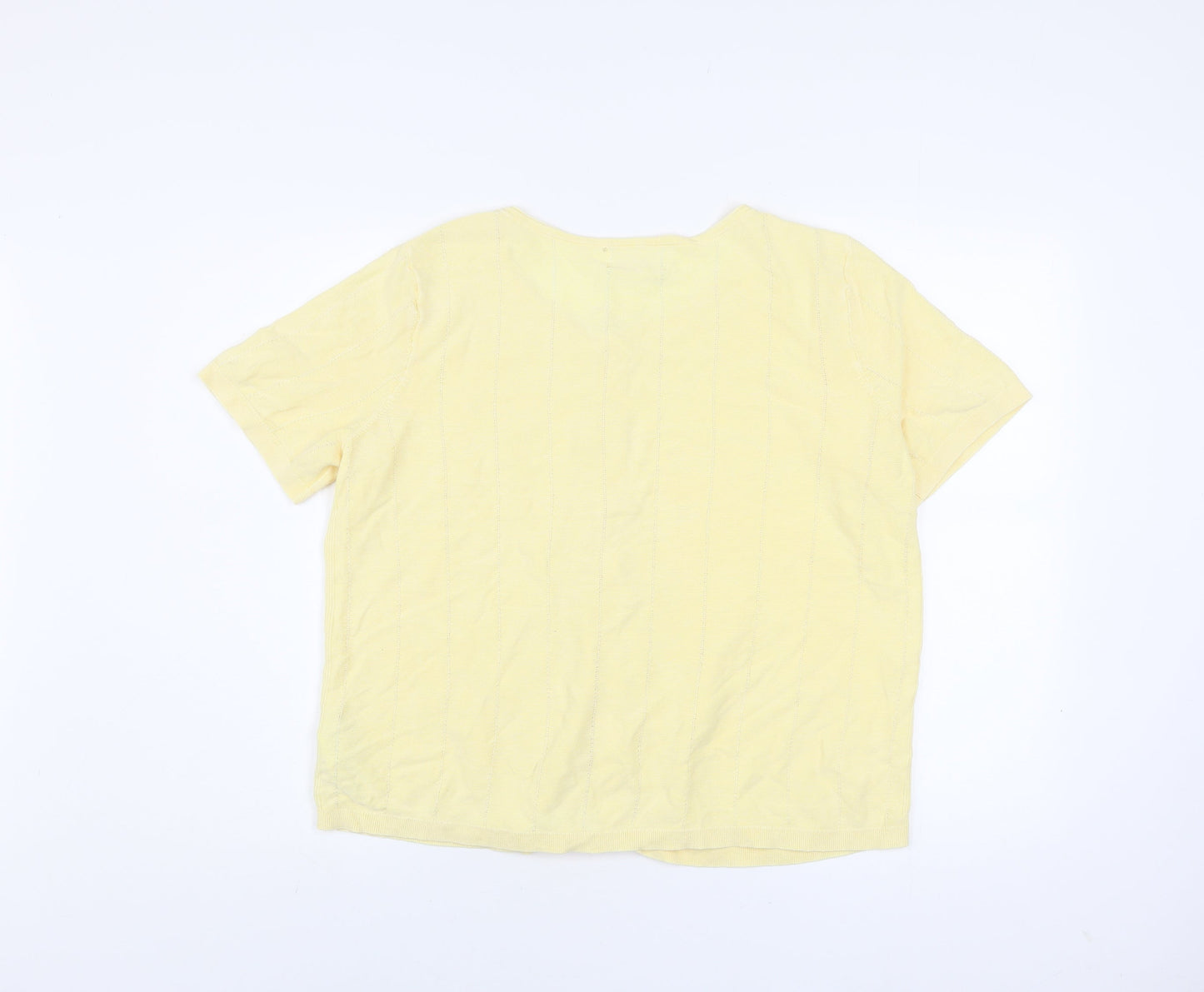 Womens UK Size 18 FatFace Yellow Cotton Blend Button-Up