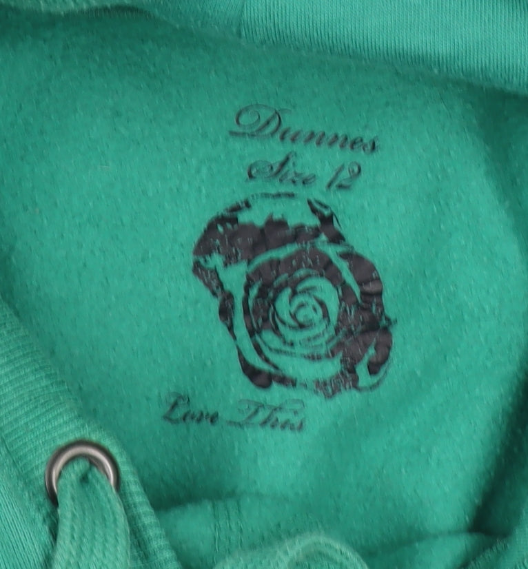 Brand and care label for Dunnes Women Green, size 12, Pullover Hoodie with Kangaroo Pocket