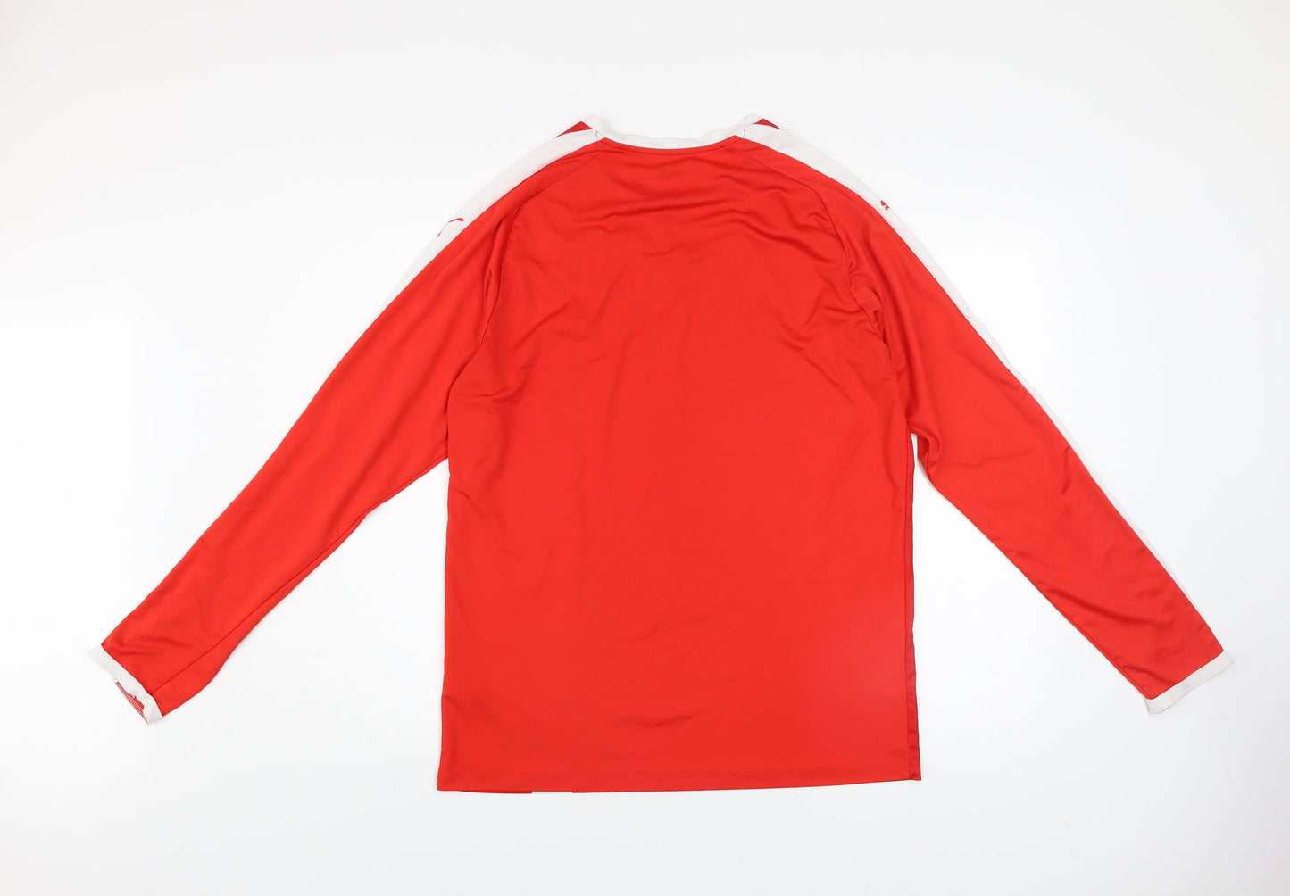 Puma Men Red Long Sleeve Striped Football Jersey L