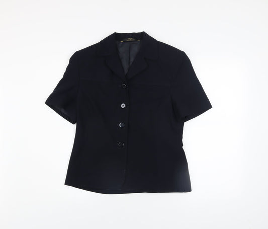 Marks and Spencer Women Blue Short Sleeve Classic Blazer UK 12