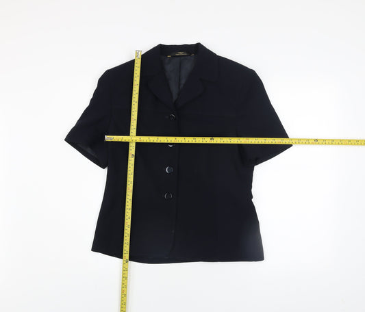 Marks and Spencer Women Blue Short Sleeve Classic Blazer UK 12