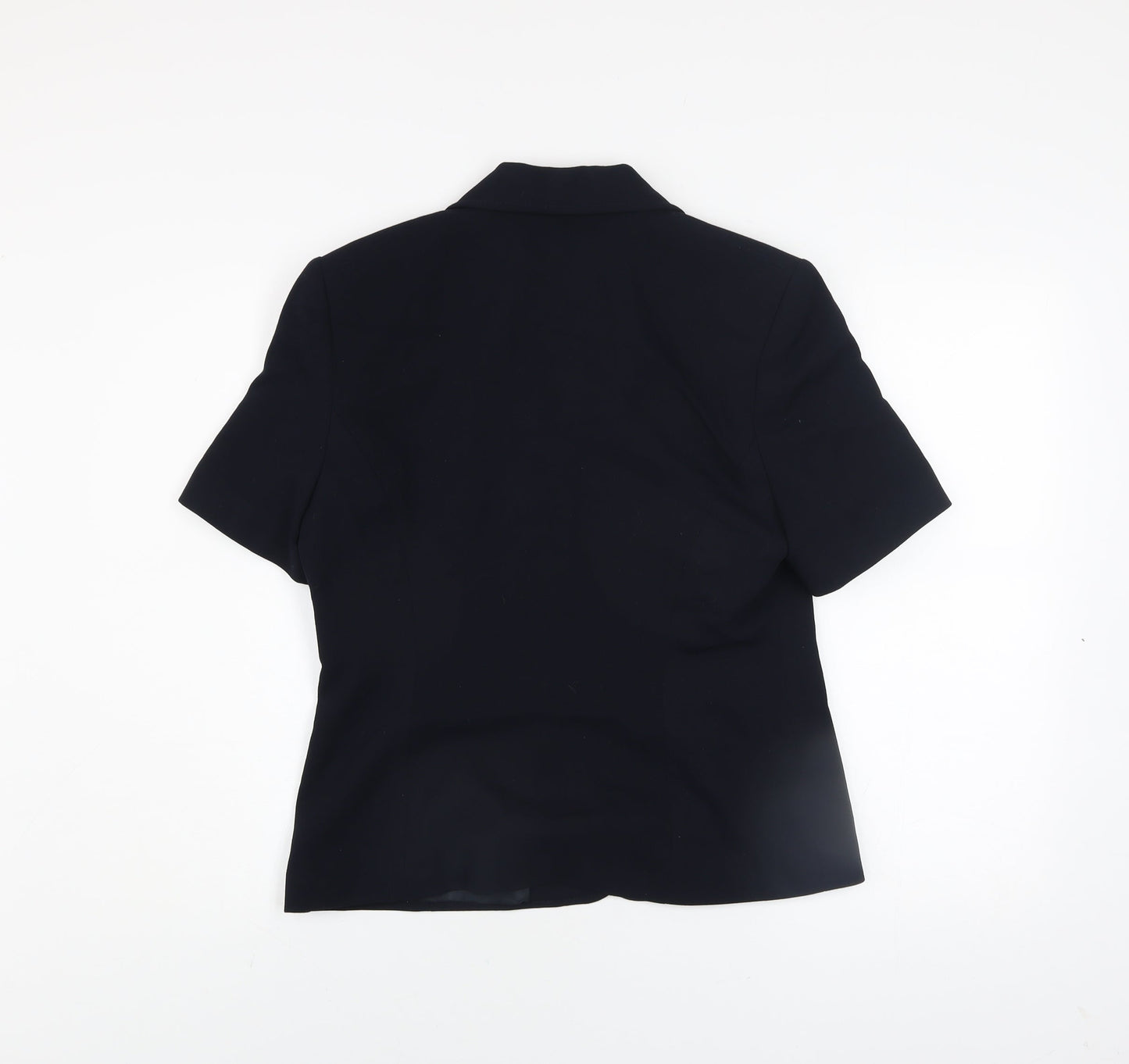 Marks and Spencer Women Blue Short Sleeve Classic Blazer UK 12