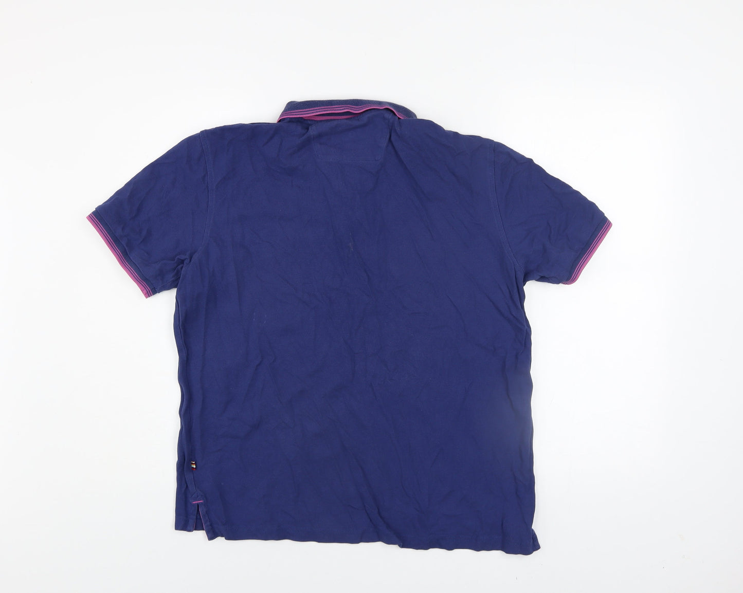 André Jeanswear Men's Blue Cotton Polo Shirt L