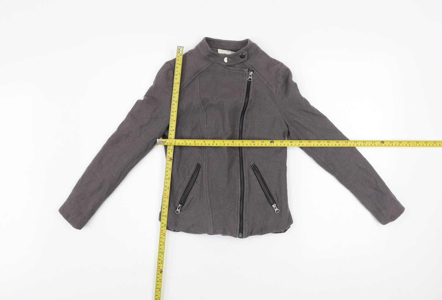 Womens UK Size 8 Regular Boden Grey Cotton Blend Jacket