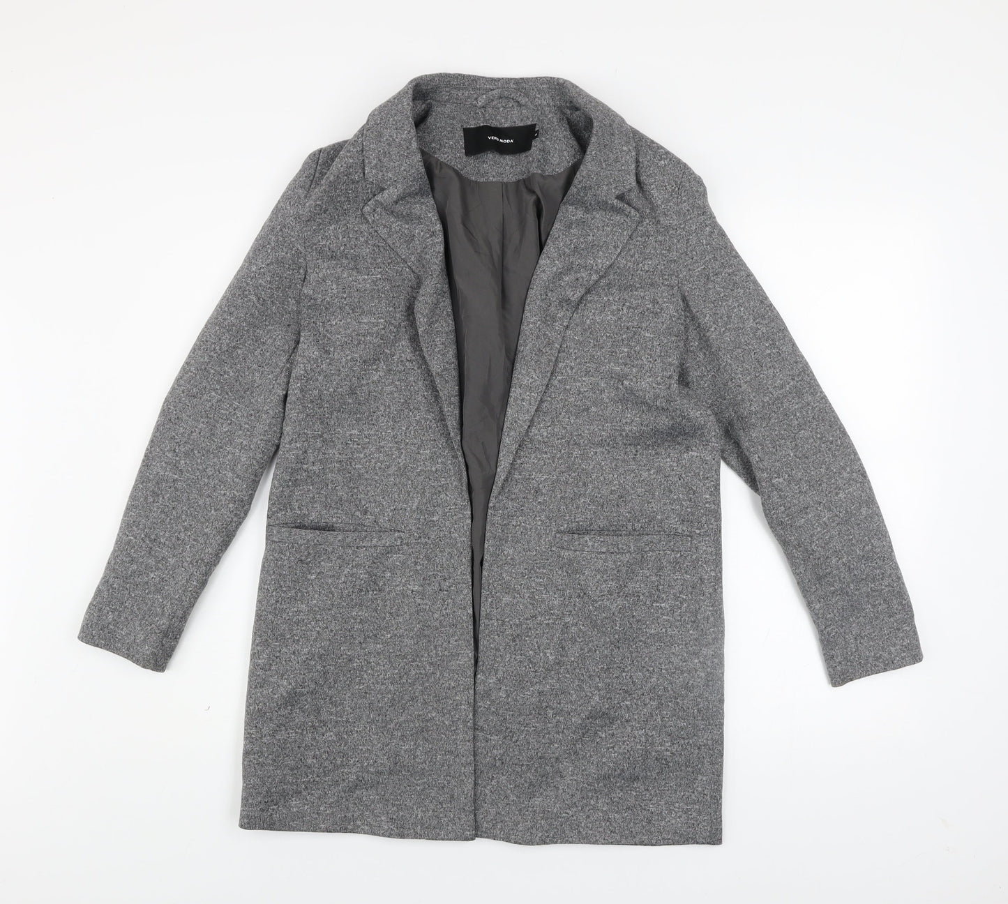 Vero Moda Women's Grey Mid-Length Coat Size 8 Classic Style