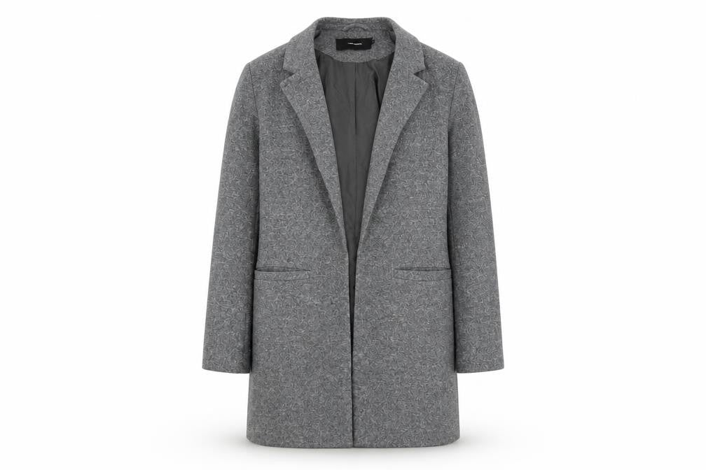 Vero Moda Women's Grey Mid-Length Coat Size 8 Classic Style
