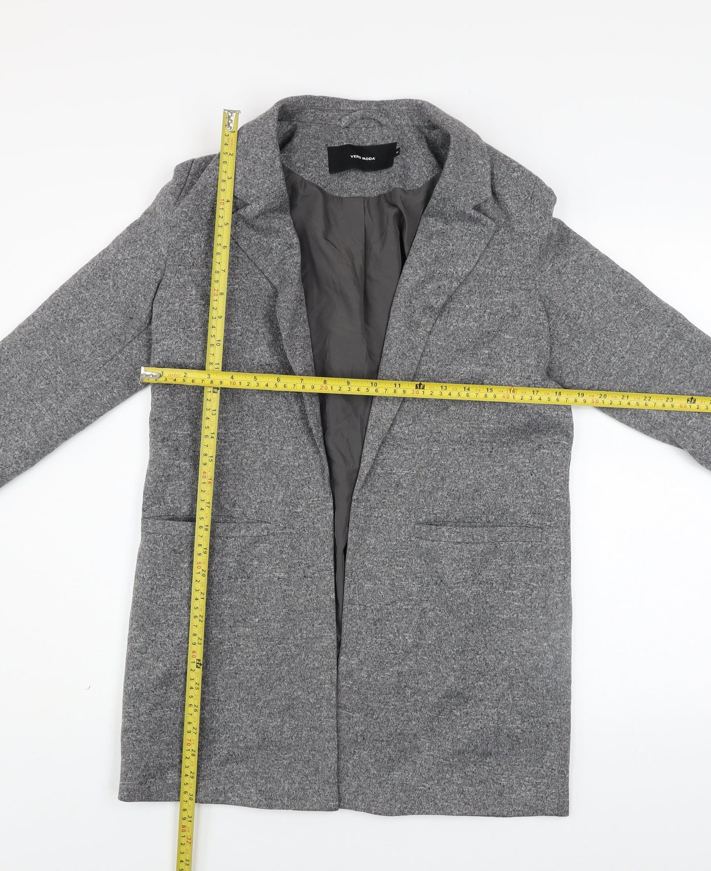 Vero Moda Women's Grey Mid-Length Coat Size 8 Classic Style