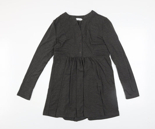 AS by Anna Smith Women Grey Empire Waist Long Sleeve Jersey Dress Size M