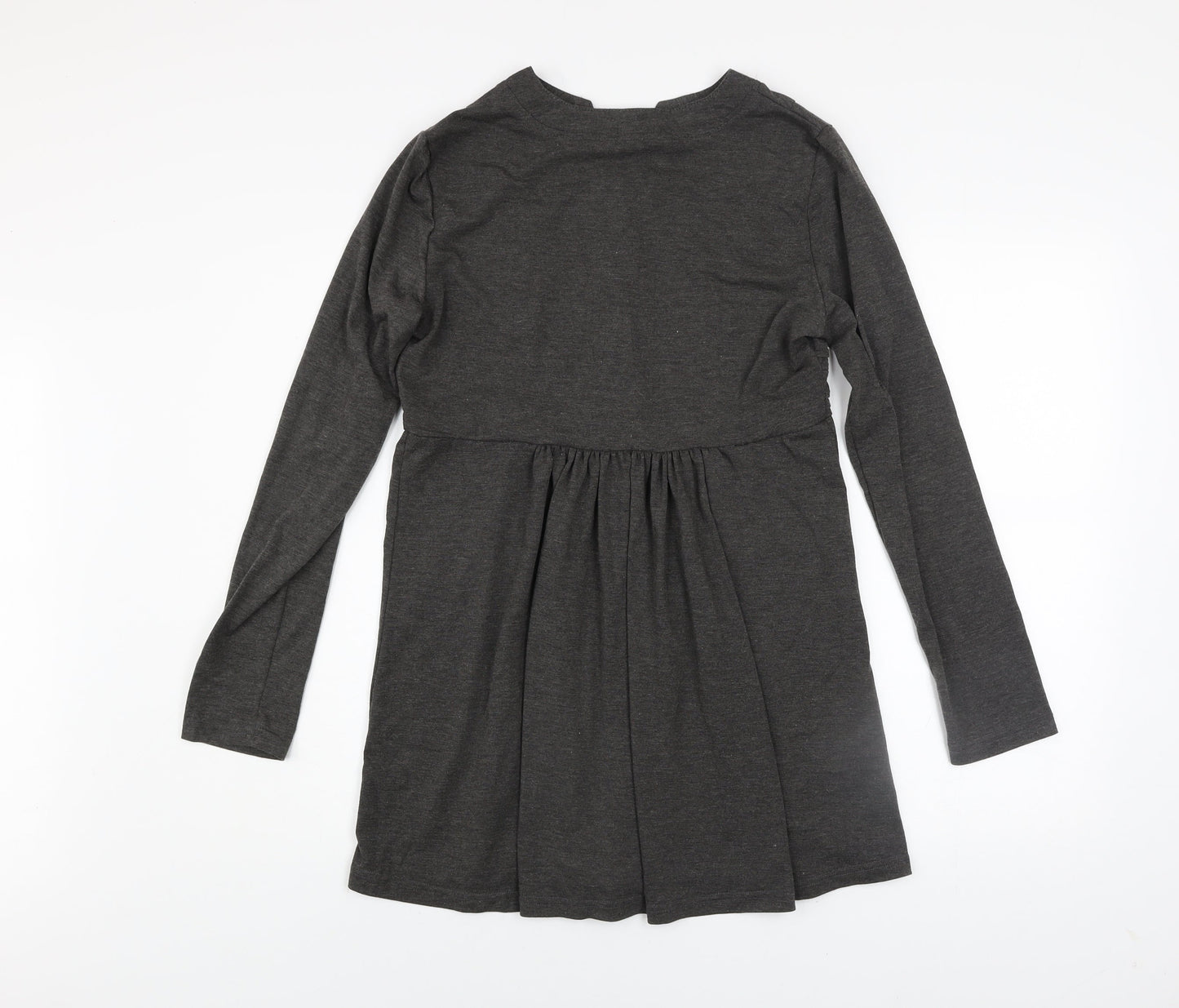 AS by Anna Smith Women Grey Empire Waist Long Sleeve Jersey Dress Size M