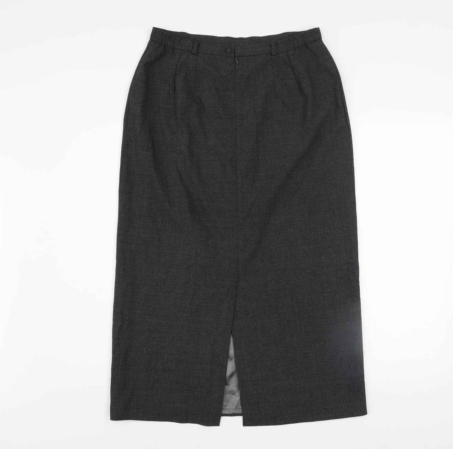 Debenham & Freebody Women's Grey Wool Blend Long Pencil Skirt Size 14