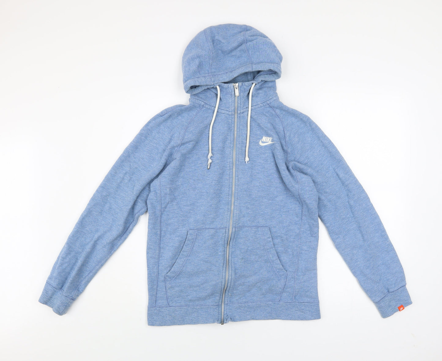 Nike Men Blue Small Full Zip Hooded Track Jacket 100% Cotton