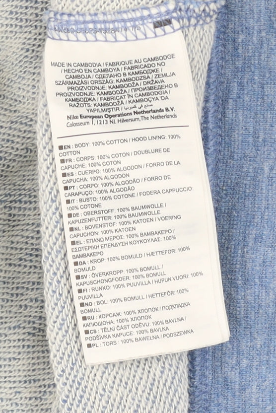 Nike Men Blue Small Full Zip Hooded Track Jacket 100% Cotton