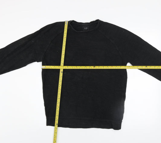 GAP Men's Black Cotton Crew Neck Pullover Sweatshirt XS