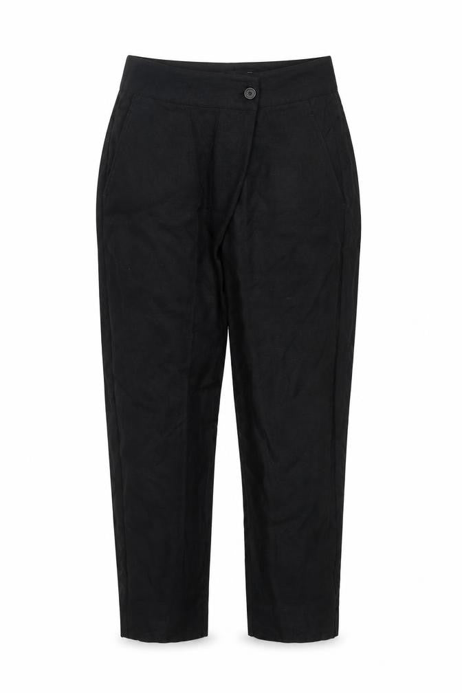 Country Road Women’s Black Linen Blend Straight Trousers Size 8