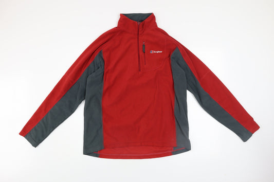 Berghaus Men's Red Fleece 1/4 Zip Pullover Sweatshirt Size L
