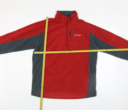 Berghaus Men's Red Fleece 1/4 Zip Pullover Sweatshirt Size L