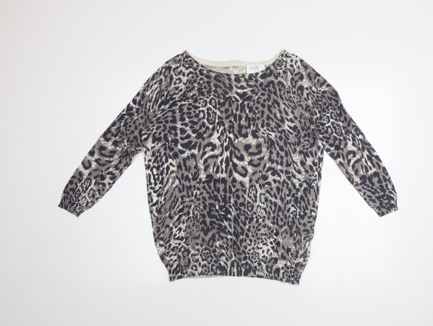 Wallis Women’s Grey Animal Print Petite Jumper Size S
