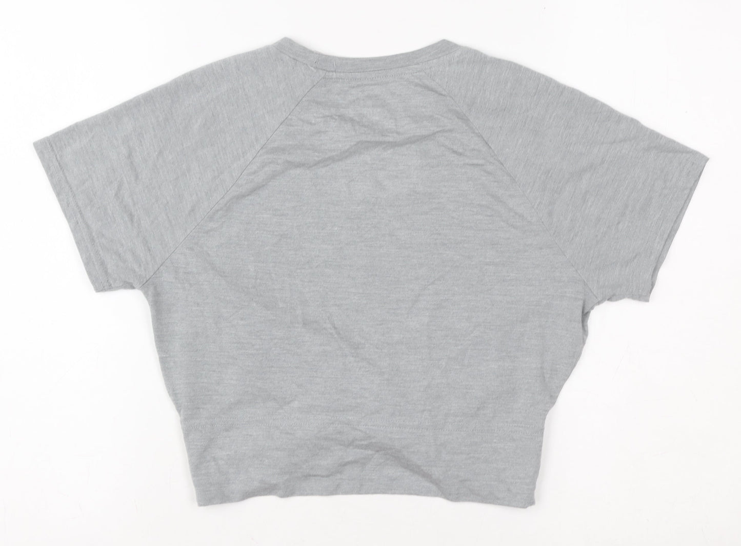 Superdry Women’s Grey Cropped Twist Front T-Shirt Size 10