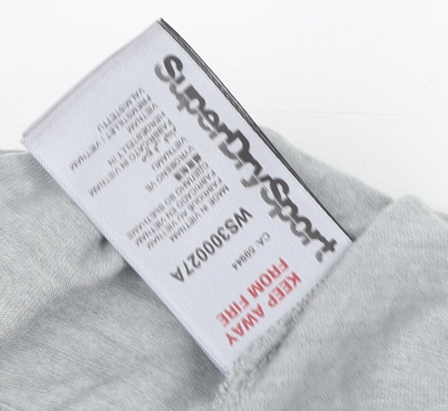 Superdry Women’s Grey Cropped Twist Front T-Shirt Size 10