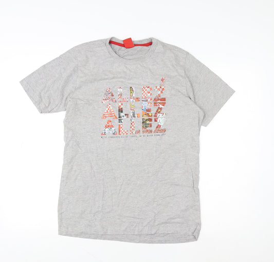 Liverpool FC Men's Grey Graphic Short Sleeve T-Shirt Small
