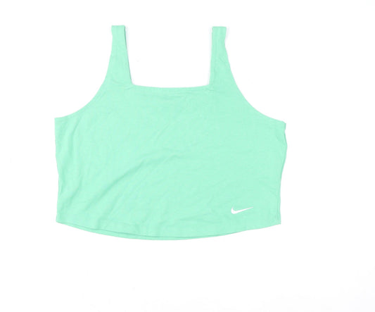 Nike Women's Green Cropped Tank Top XL Sports Jersey