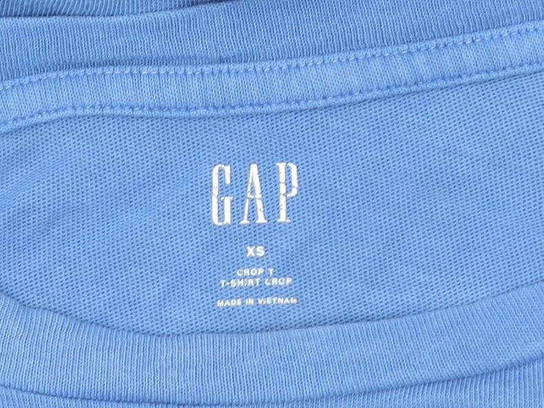 GAP Womens Blue XS Cropped Cotton Jersey T-Shirt