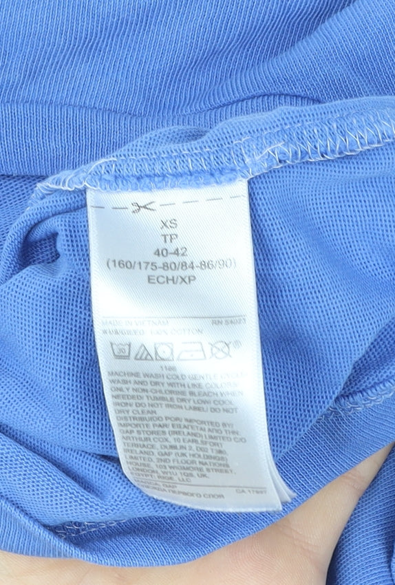 GAP Womens Blue XS Cropped Cotton Jersey T-Shirt