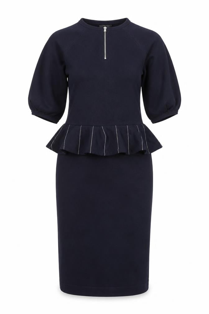 Karen Millen Women’s Blue Striped Knit Bodycon Dress Size 12