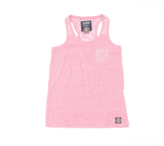 Superdry Women’s Pink Lace Racerback Tank Top Size M
