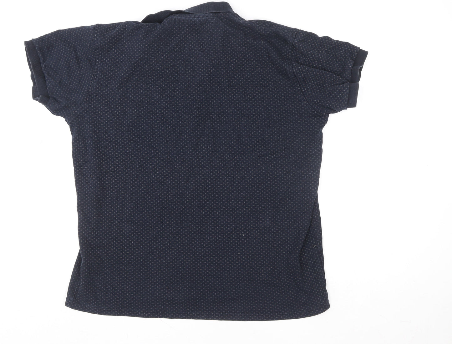 Hugo Boss Men’s Blue 3XL Cotton Geometric Polo Shirt