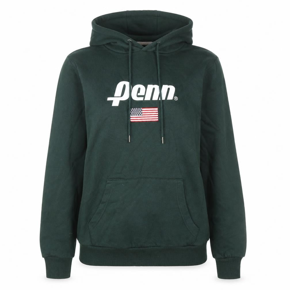 Penn x Primark Womens Green Pullover Hoodie Size M USA Flag Graphic