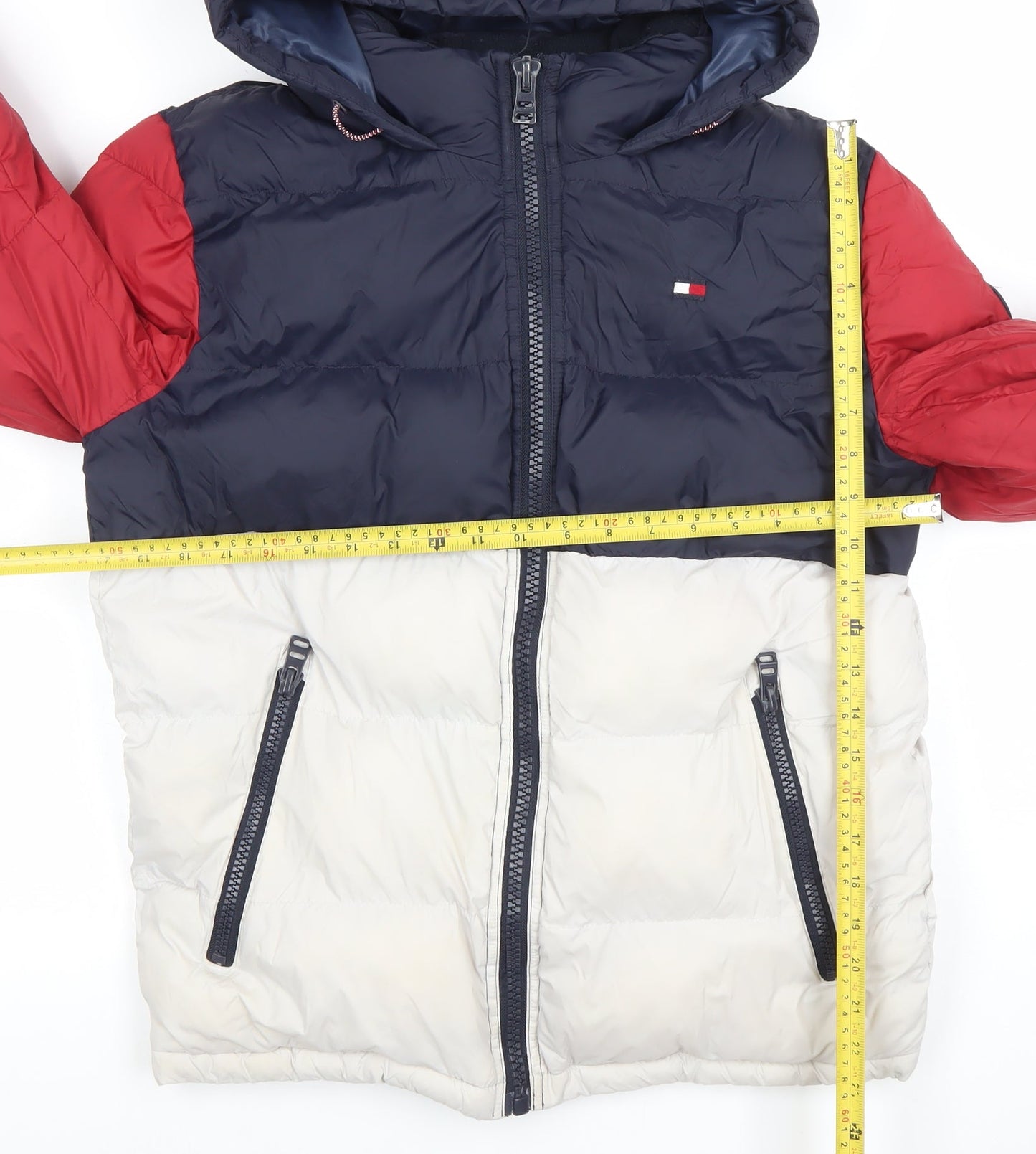 Tommy Hilfiger Men's Multicoloured Hooded Puffer Jacket Size S