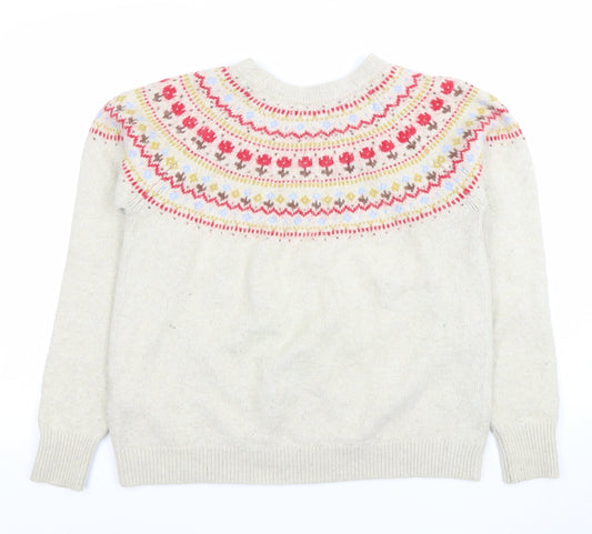 Levi's Womens Ivory Fair Isle Wool Blend Crew Neck Jumper Size S