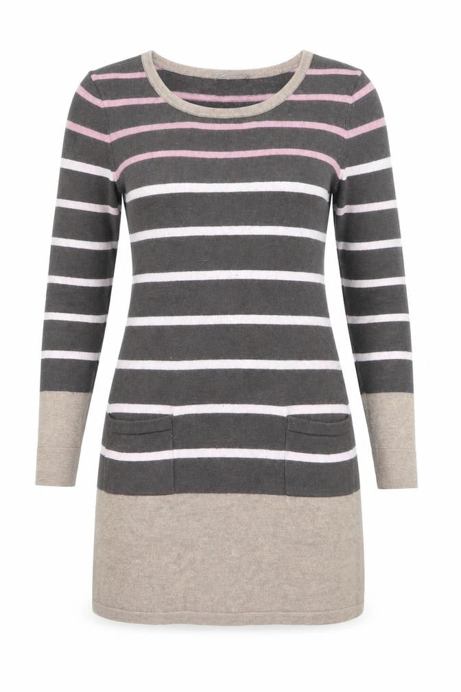 Laura Ashley Womens Multicoloured Striped Crew Neck Long Sleeve Jumper Size 10