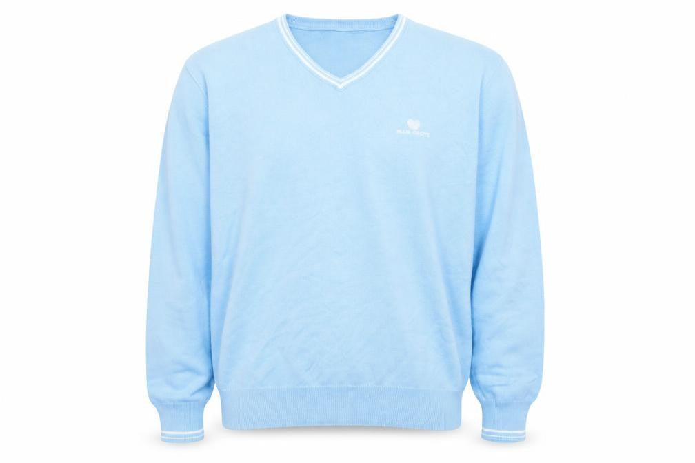 Palm Grove Men's Blue XL V-Neck Cotton Acrylic Golf Jumper