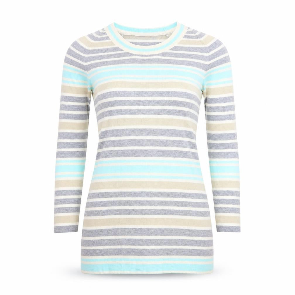 Marks and Spencer Women’s Multicoloured Striped Cashmere Blend Jumper UK 10