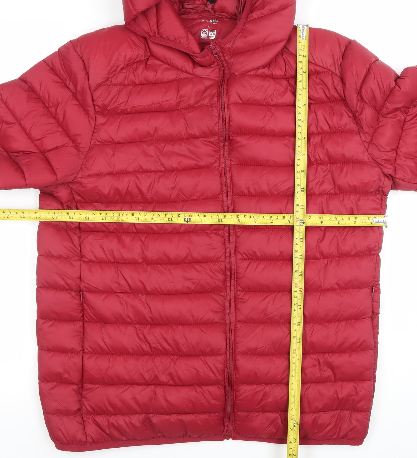 Dunnes Stores Womens Red Hooded Puffer Jacket L Shower Resistant