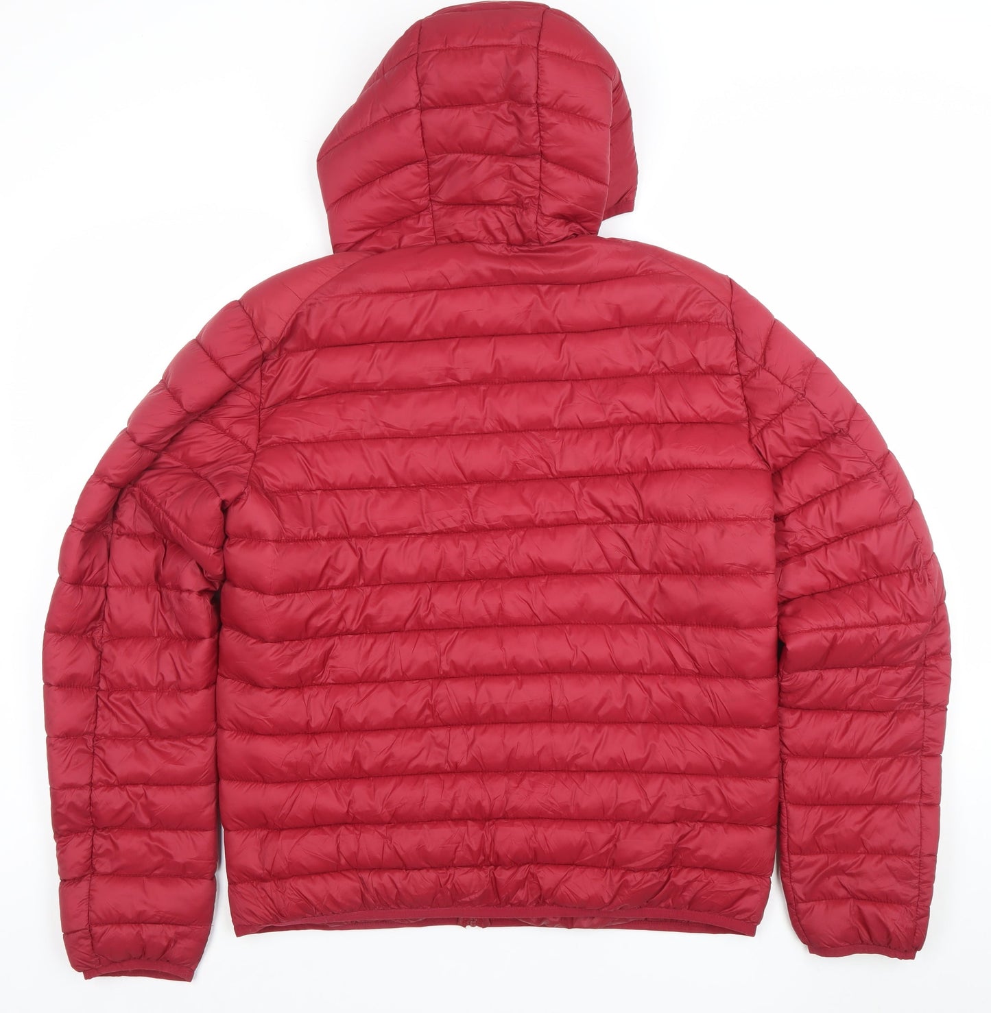 Dunnes Stores Womens Red Hooded Puffer Jacket L Shower Resistant